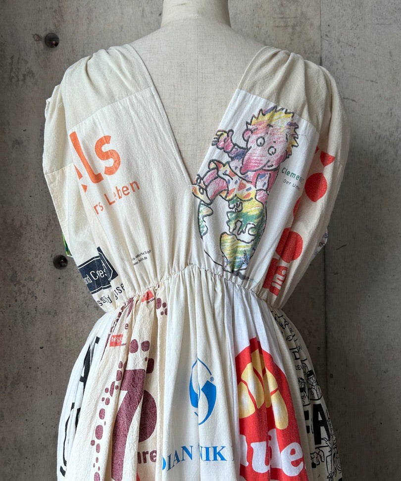 Vintage Remake Cotton Fabric Patchwork Onepiece – H アッシュ