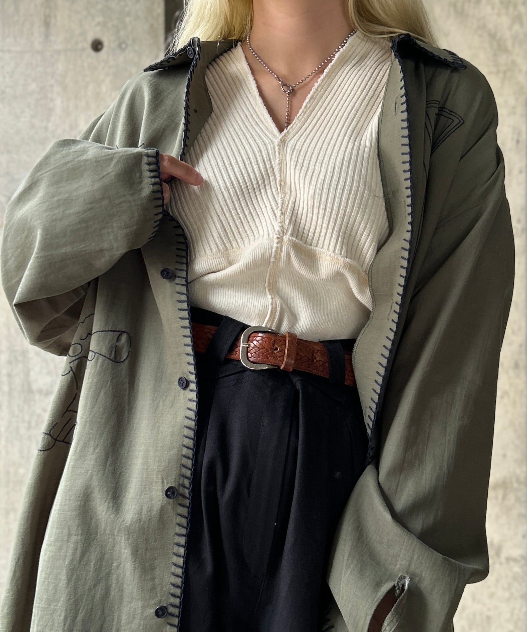 Remake Vintage Sweden Thermal Vneck Tops – H アッシュ