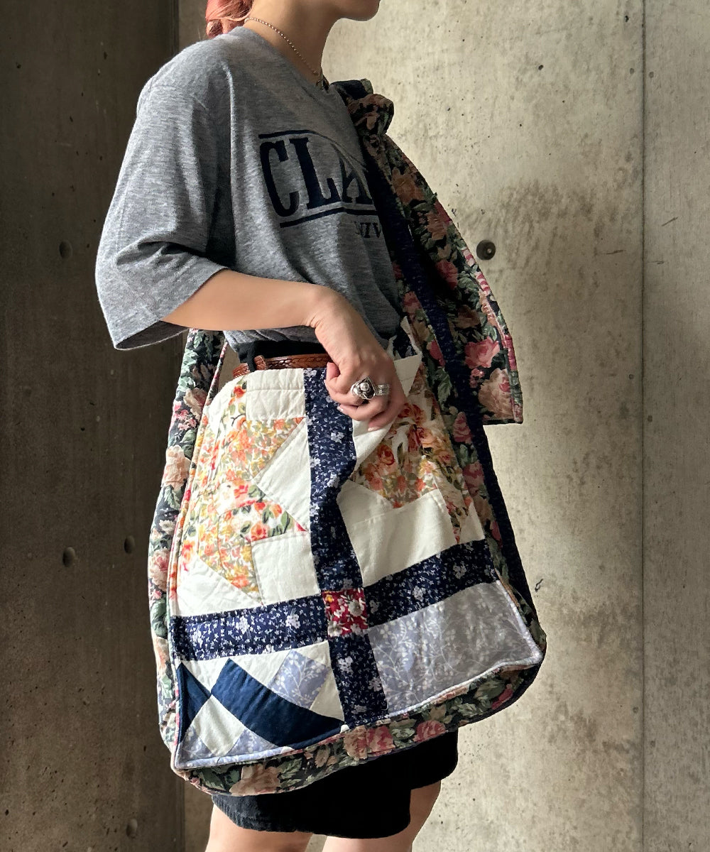 中目黒H アッシュ - ヴィンテージキルトバッグ キルティングリメイク 中目黒H アッシュ - ヴィンテージキルトバッグ キルティング