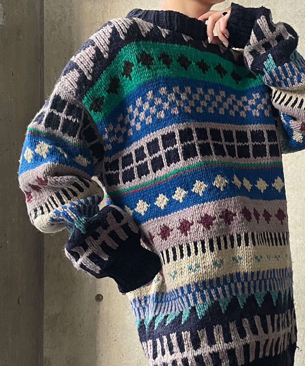 Big Size Patterned Knit – H アッシュ