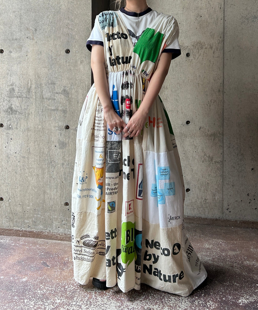 Vintage Remake Cotton Fabric Patchwork Onepiece – H アッシュ