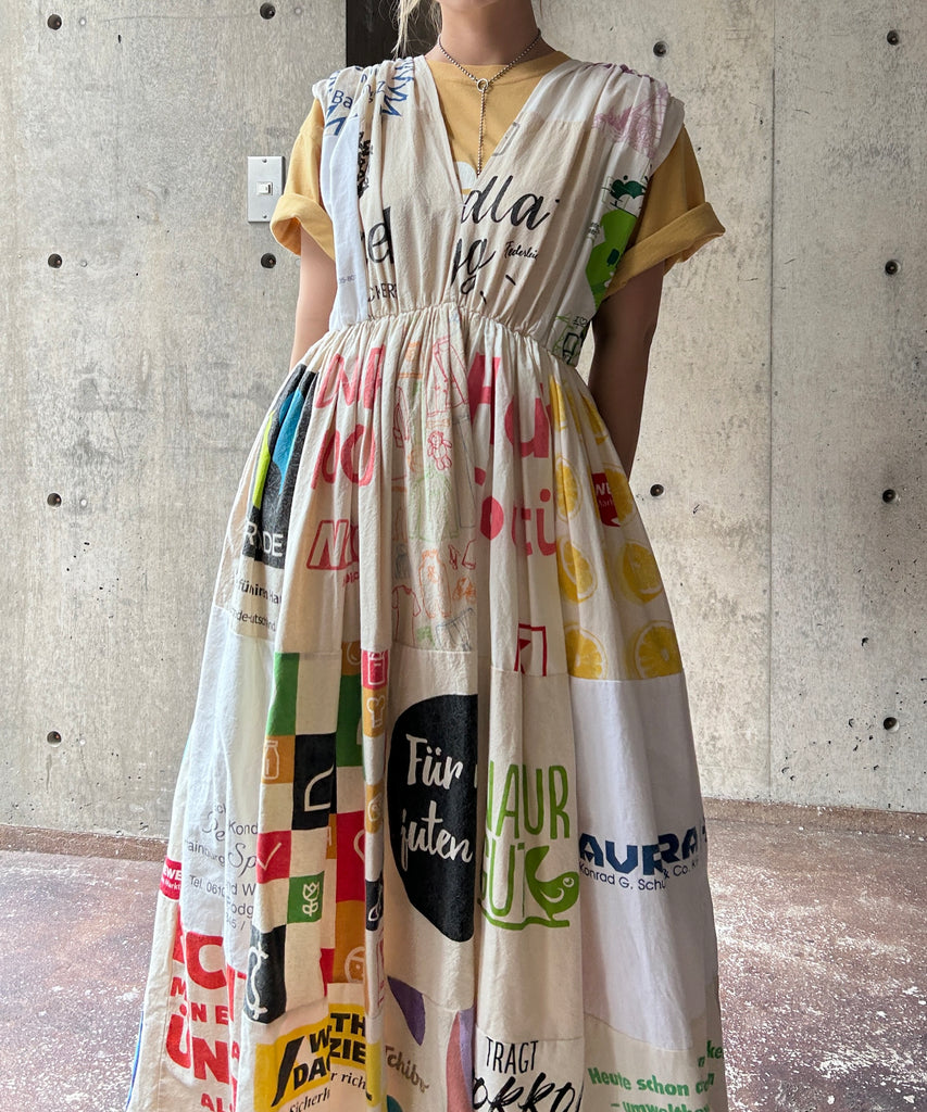 Vintage Remake Cotton Fabric Patchwork Onepiece – H アッシュ