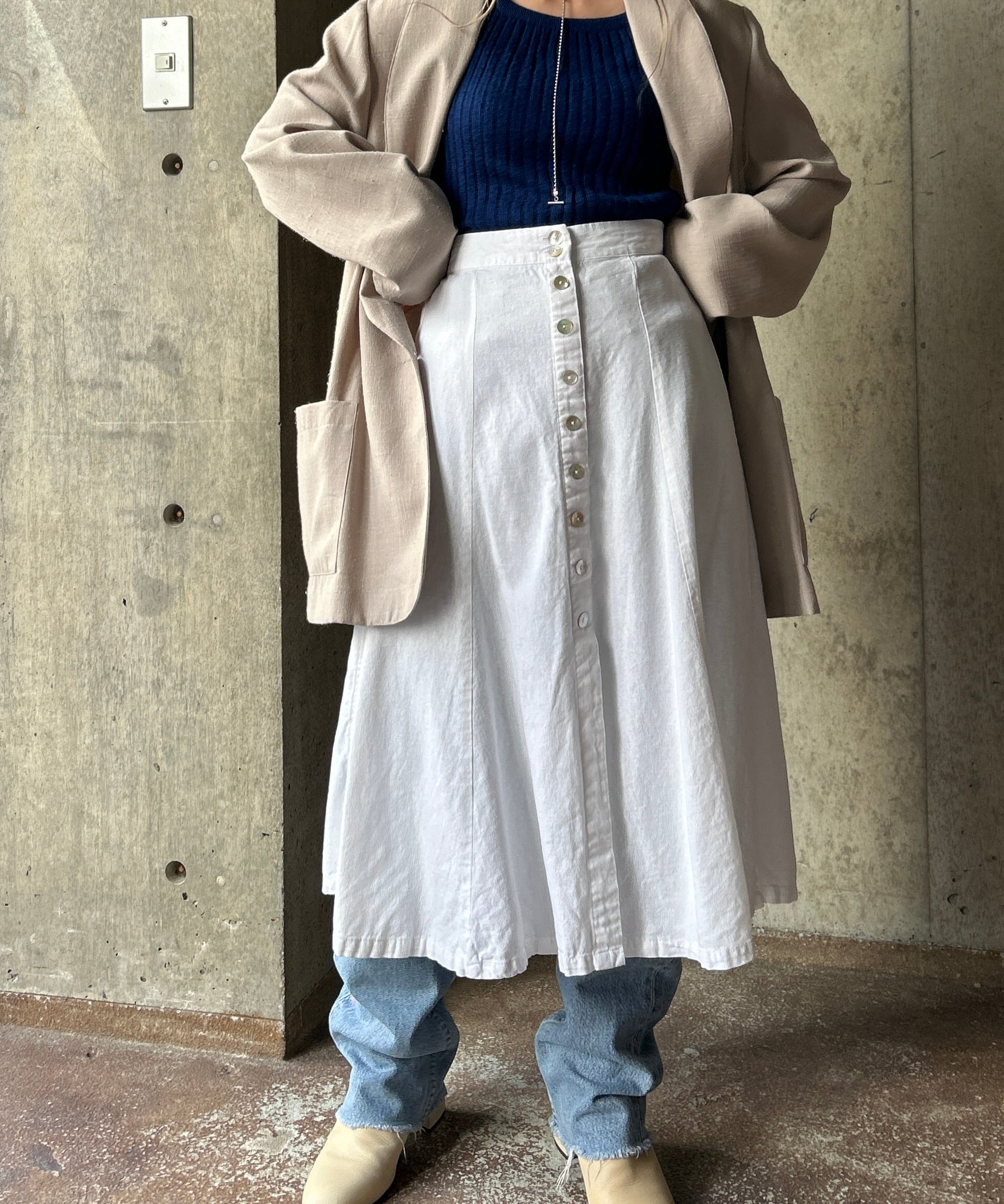 ALinen White Skirt – H アッシュ