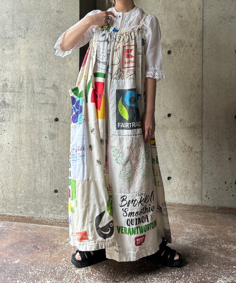 Vintage Remake Cotton Fabric Patchwork Onepiece – H アッシュ