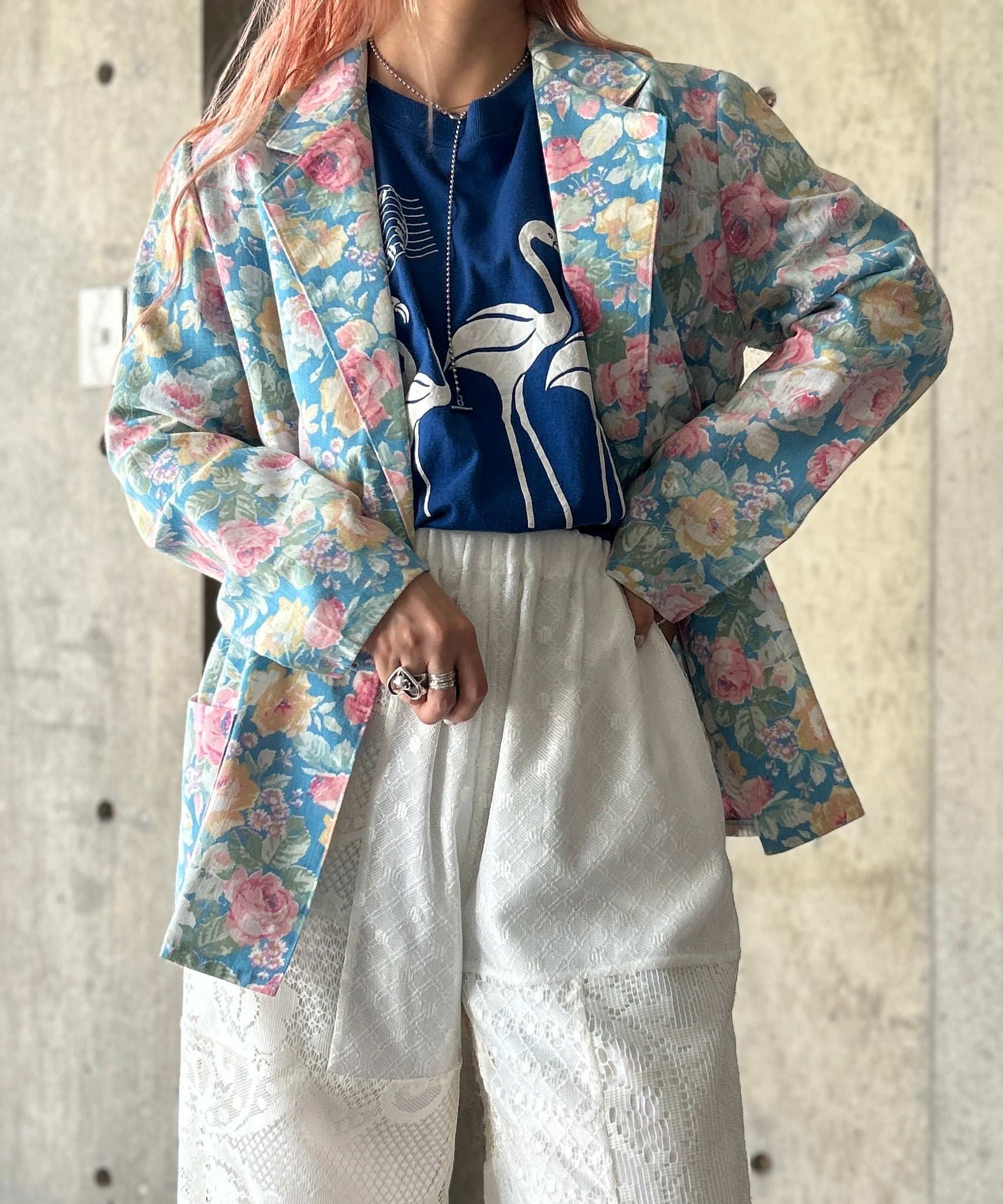 タグ付き H vintage アッシュ グリーンモヘアコート w300_H6g.jpg