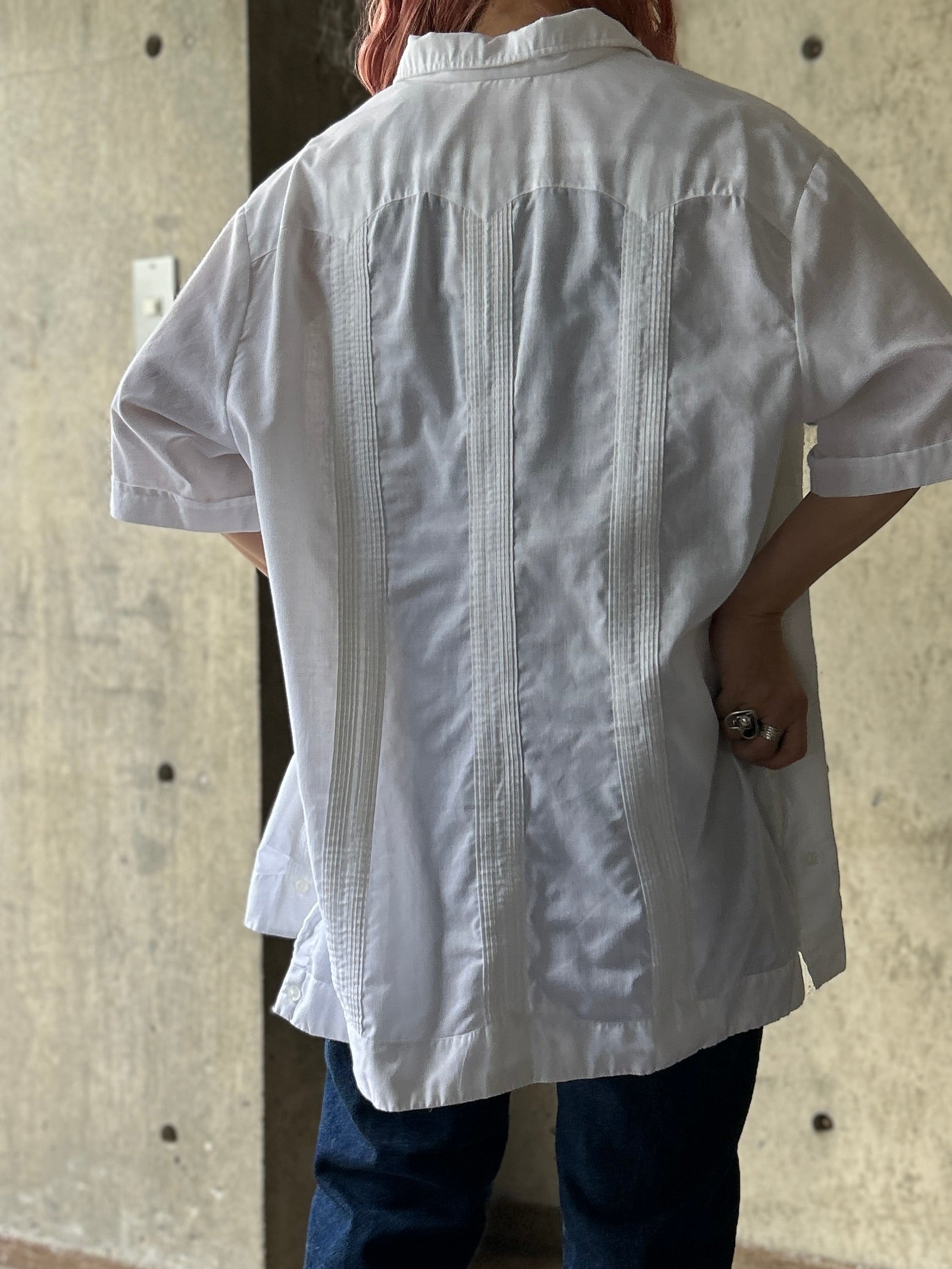 HACHE - HACHE アッシュ カジュアルシャツ 42(M位) 白 【古着】【中古】 Cuba Shirt – H アッシュ
