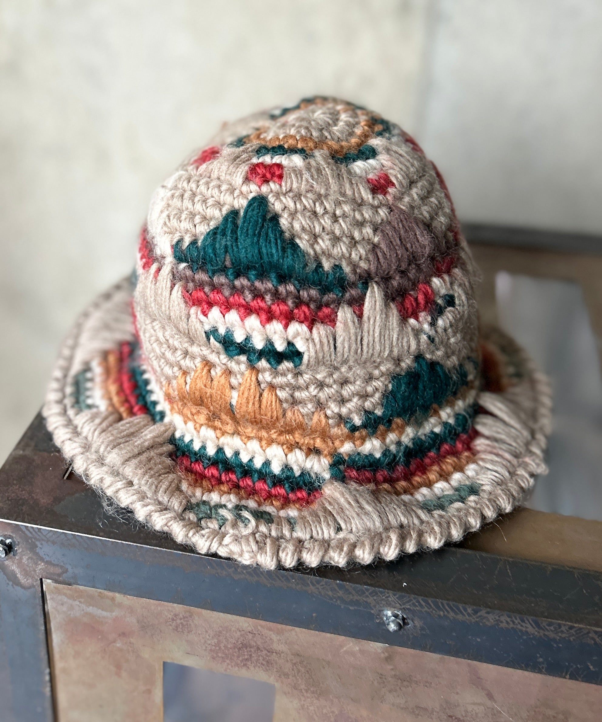 Patterned Wool Hat – H アッシュ