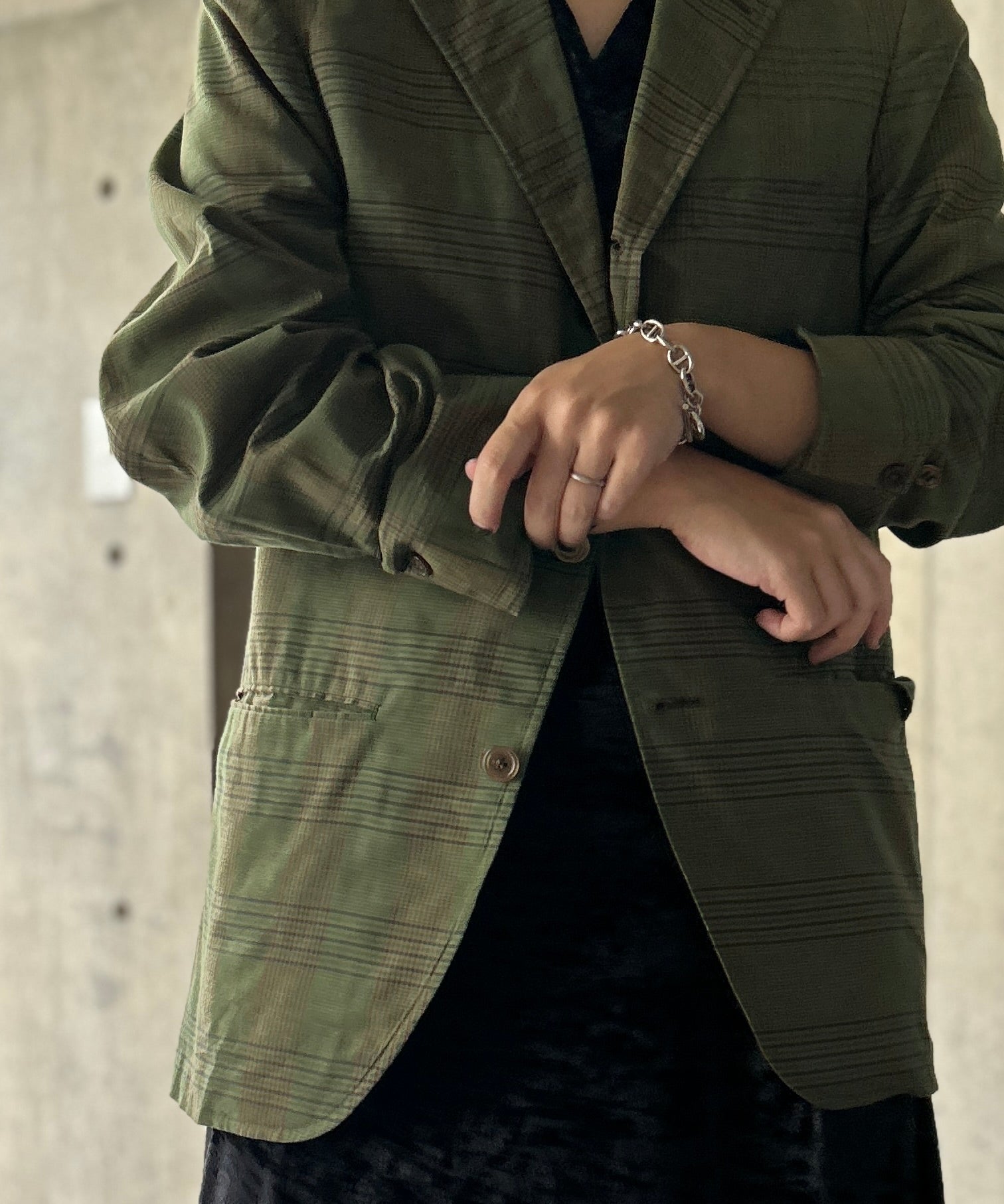 タグ付き H vintage アッシュ グリーンモヘアコート タグ付き H vintage アッシュ グリーンモヘアコート タグ付き H