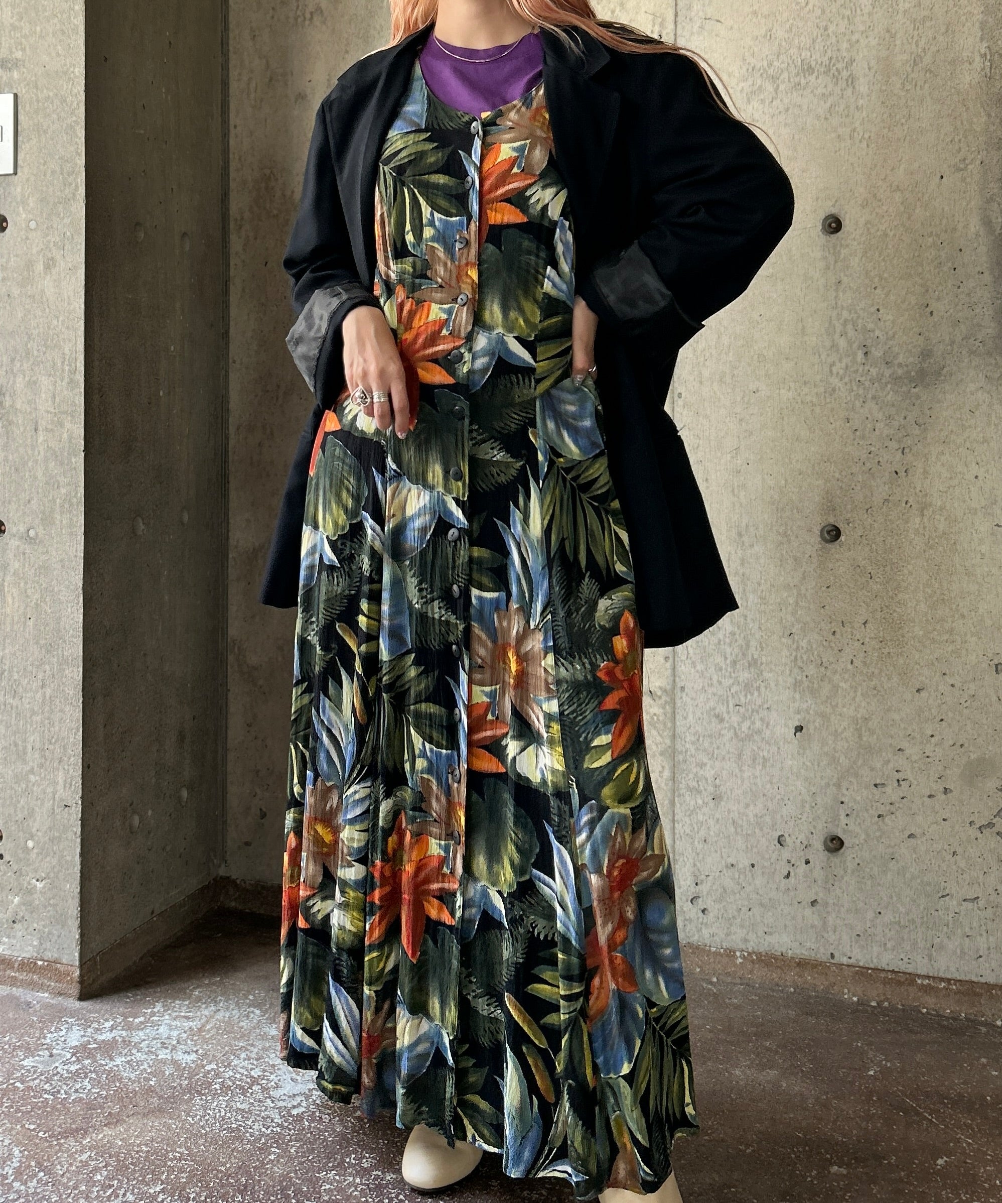 S/S Flower Onepiece – H アッシュ