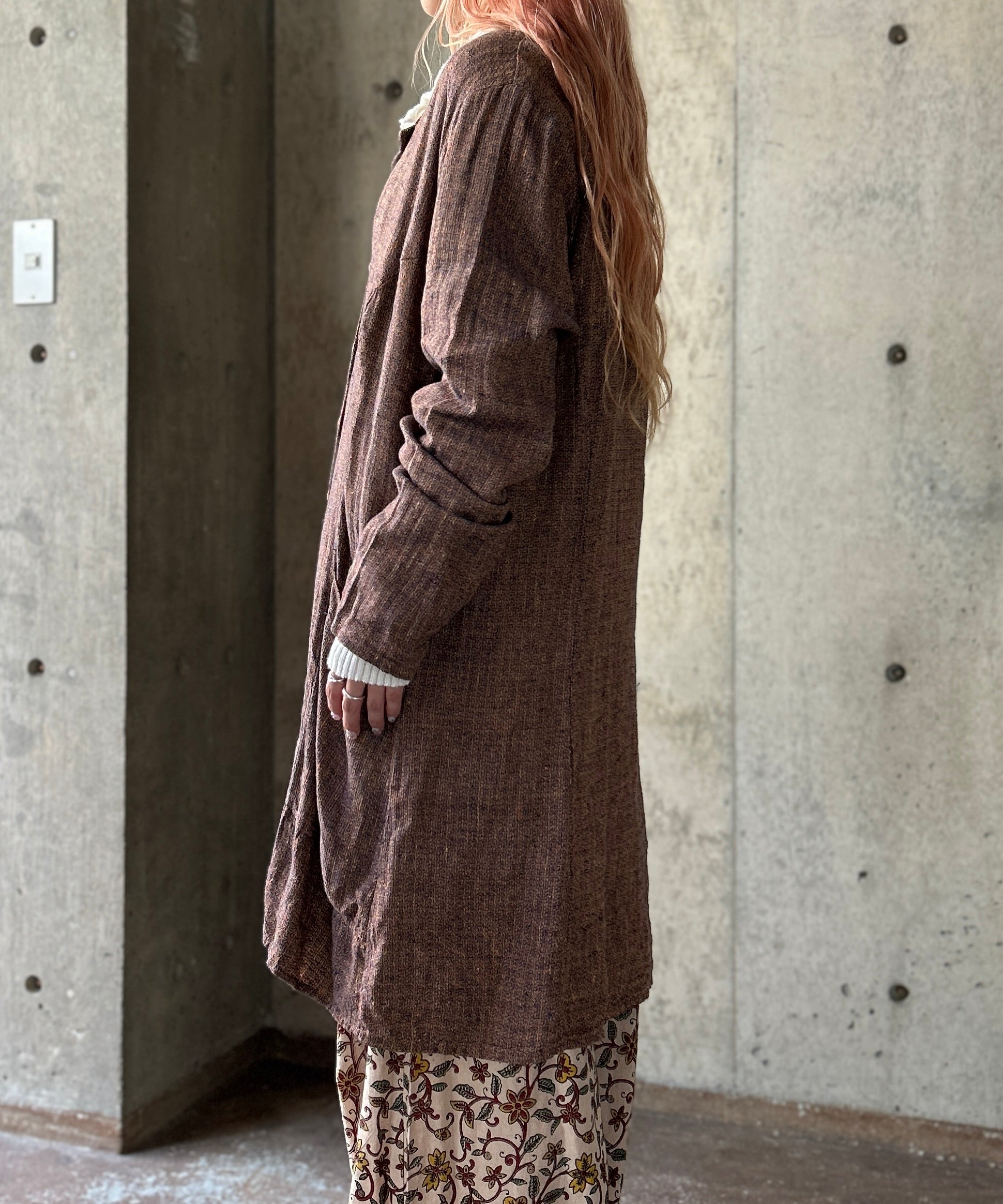 vintage flax リネン　ロングシャツコート vintage flax リネン ロングシャツコート ステンカラーロング