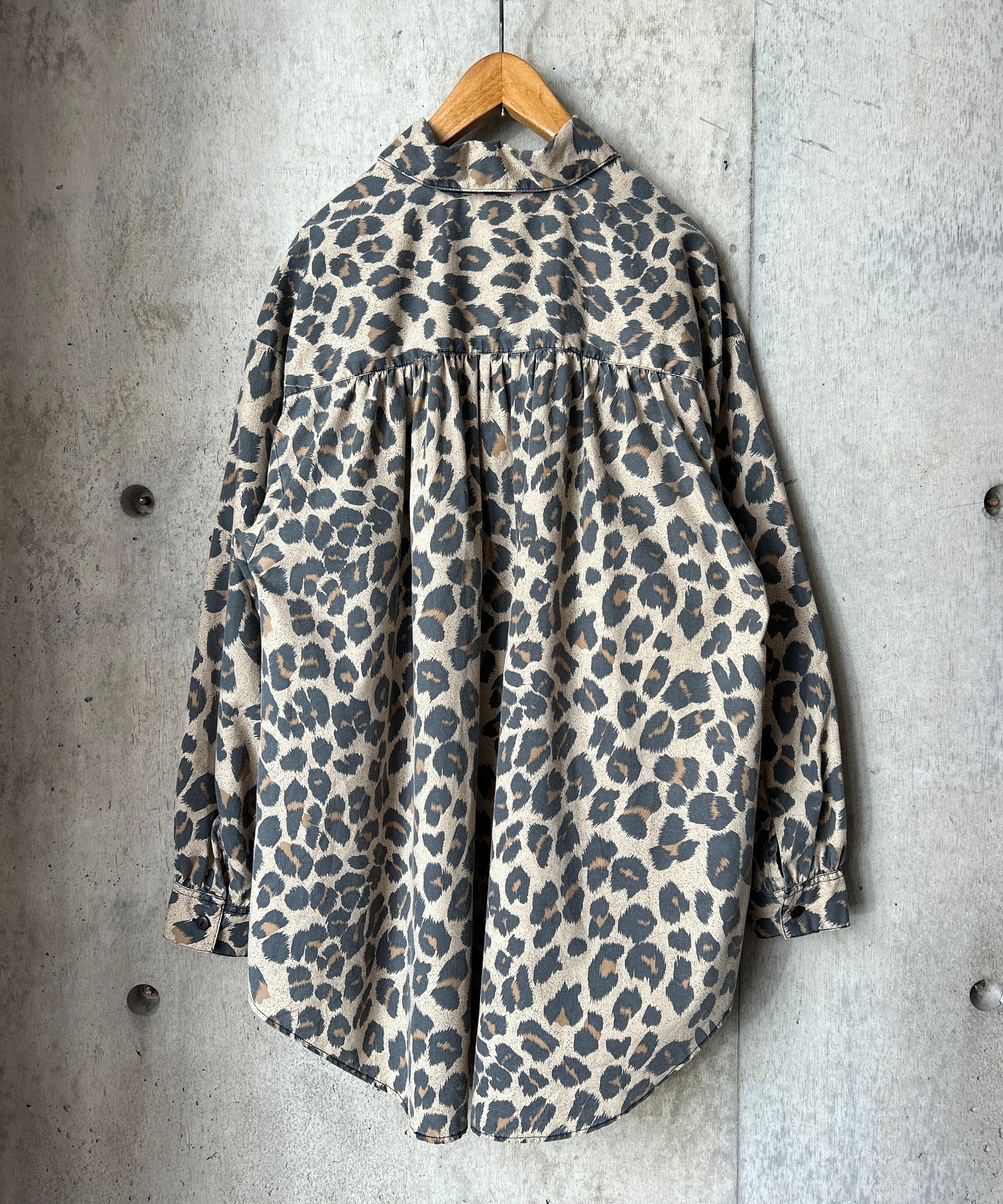 no e mosenレオパード柄袖 ブラック 長袖カットソー L 平成　y2k L/S Leopard Shirt – H アッシュ