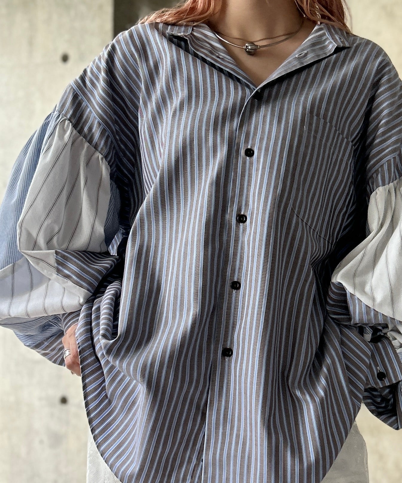 タンタンで購入H（アッシュ）Remake Nocollar Big Shirts Remake Nocollar Big Shirt – H アッシュ