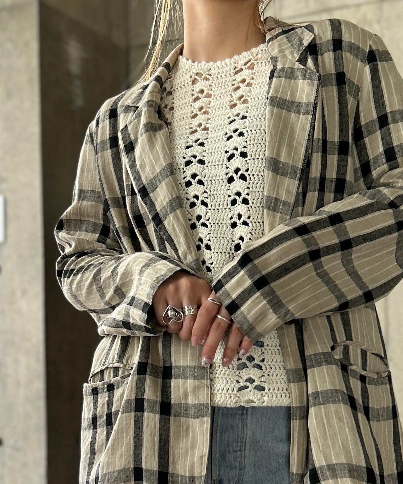 H アッシュ 中目黒 ヴィンテージニットカーディガン H アッシュ