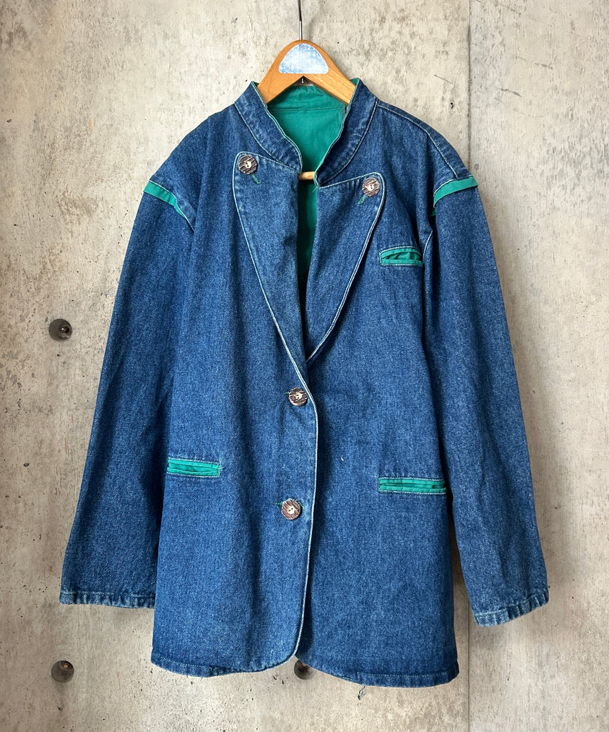 ジャケット・アウター vintage design western tailored jacket Vintage Women's Trego's Westwear Green Floral Western Jacket