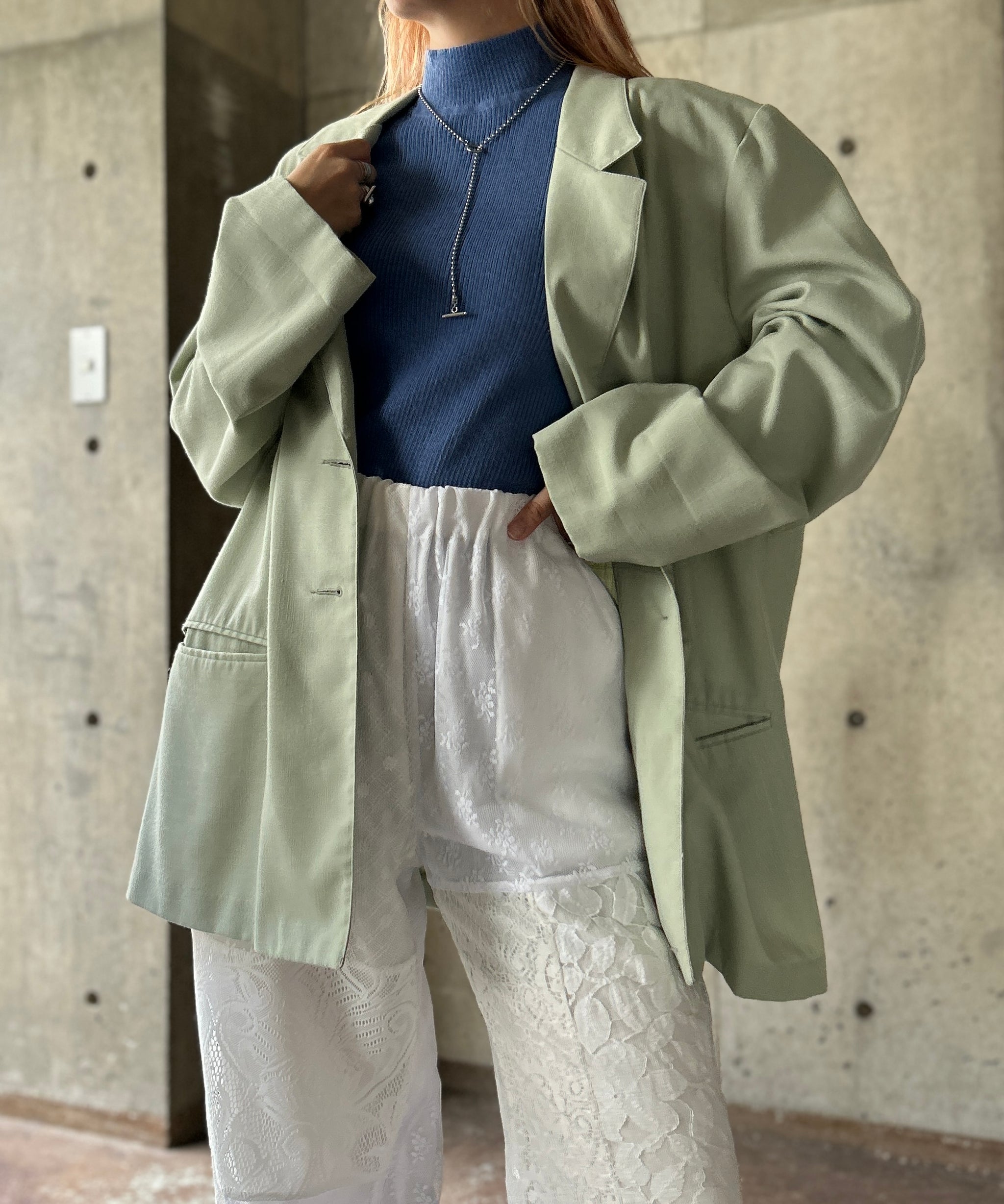 タグ付き H vintage アッシュ グリーンモヘアコート LAGUA GEM | FAUX ファーコート (コート ) |SHEL'TTER WEBSTORE
