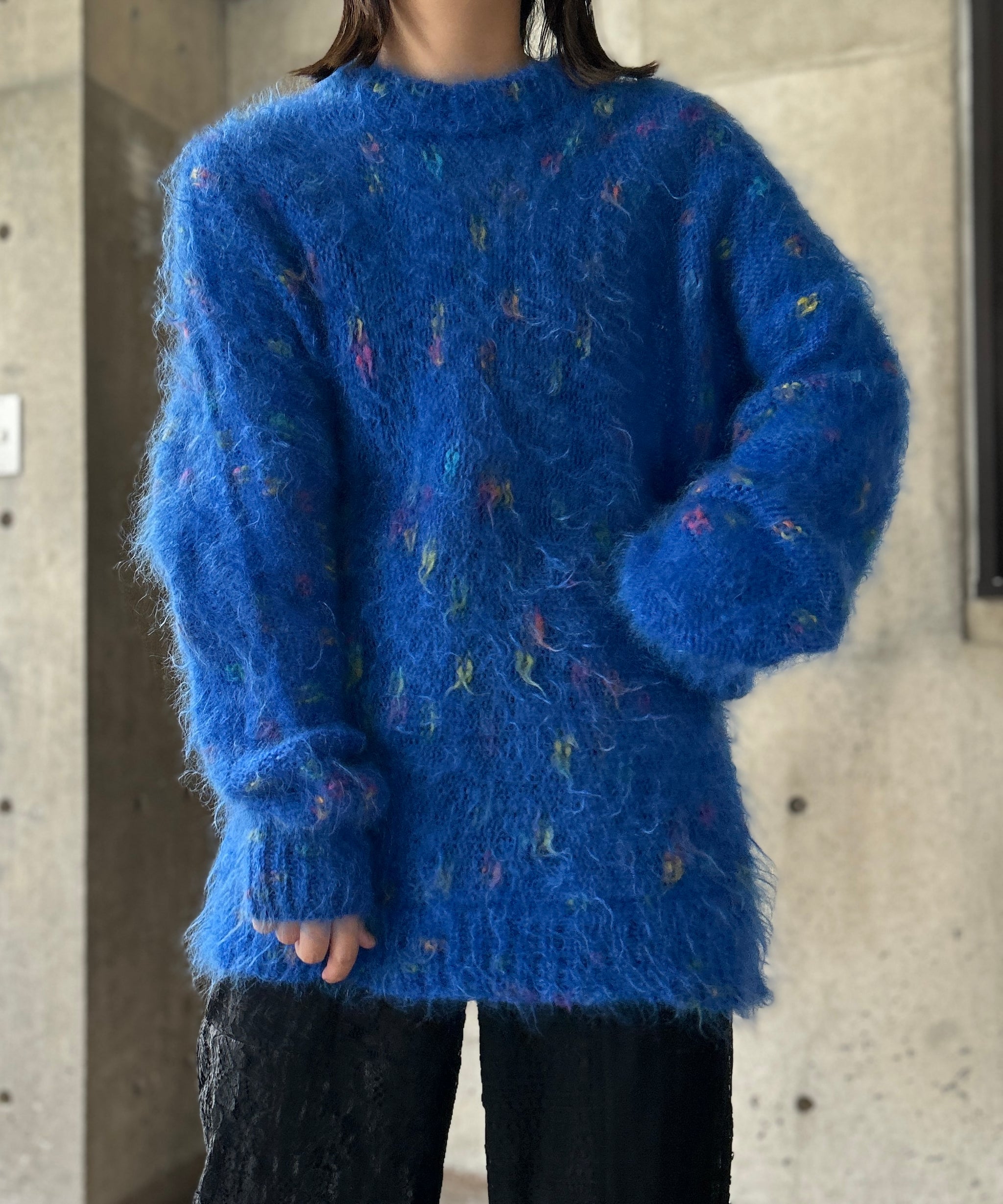 完売品！NKNIT mix color hand KNIT サイズ⓪ blue NKNIT mix color hand KNIT short - メルカリ