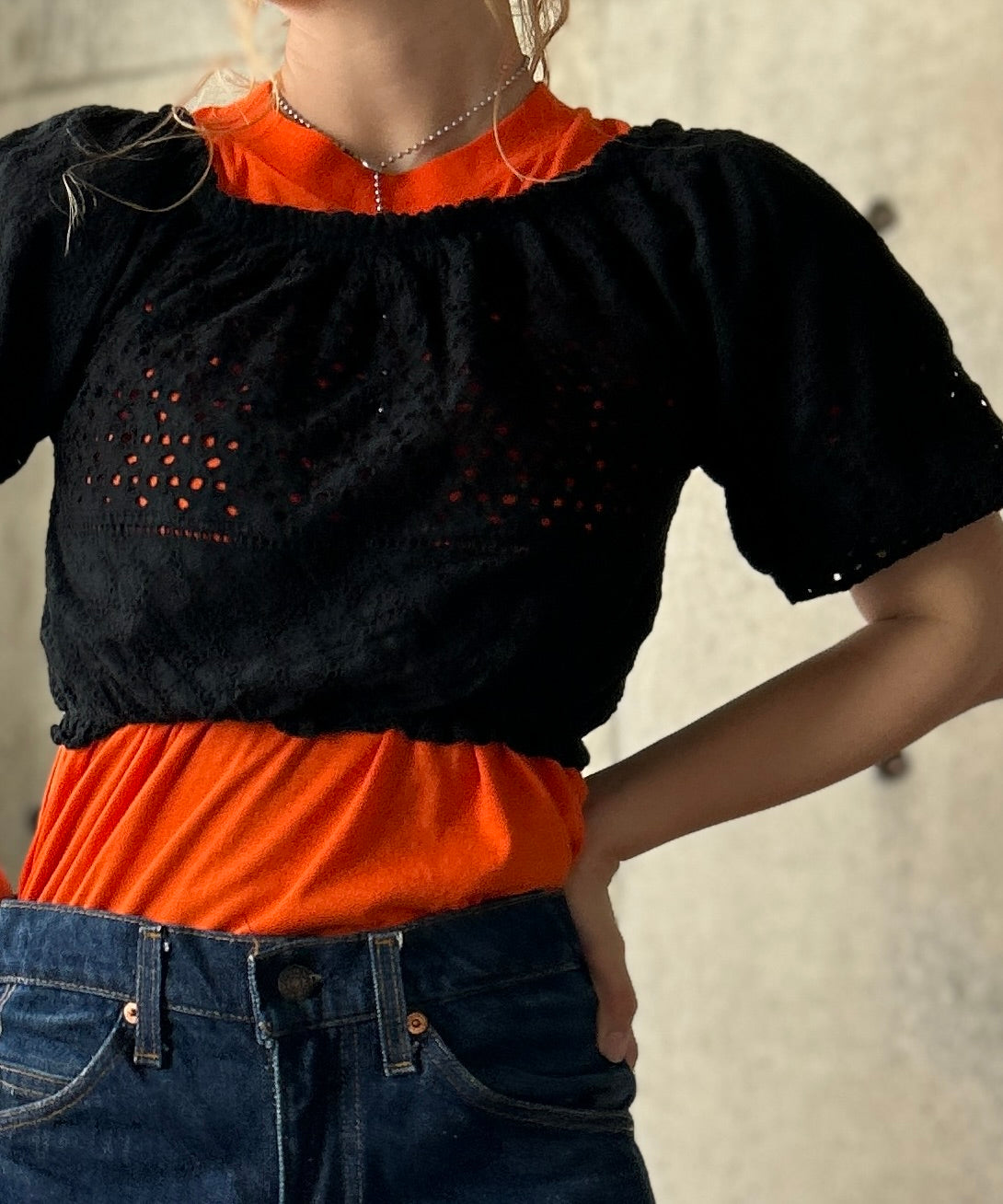 パンキッシュ古着　H.ANARCHY 英字　有刺鉄線 ボンテージカーディガン 古着 90s Jerzees 無地 ソリッド パチポケ オールド スウェット