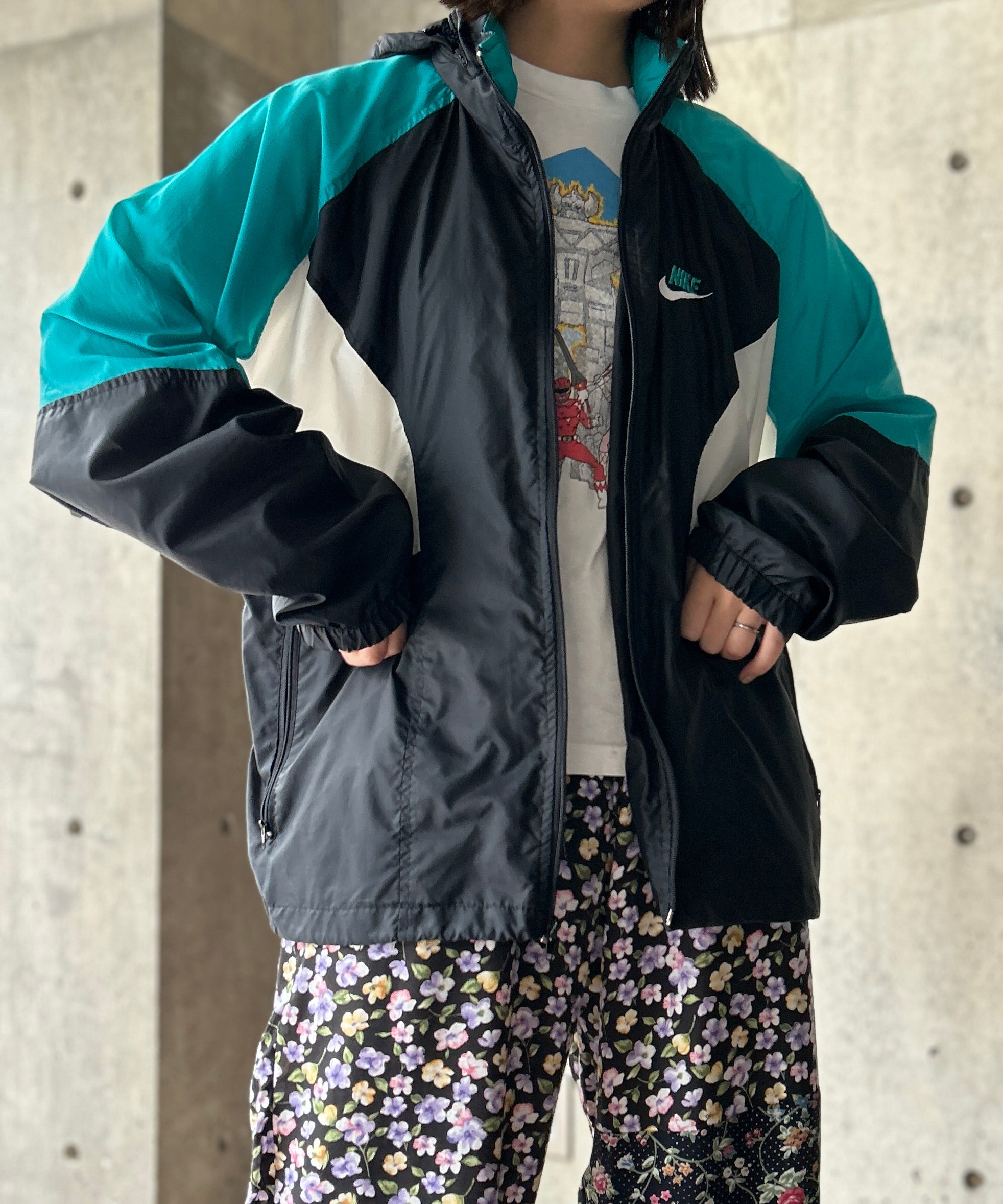 90s NIKE Nylon Jacket – H アッシュ