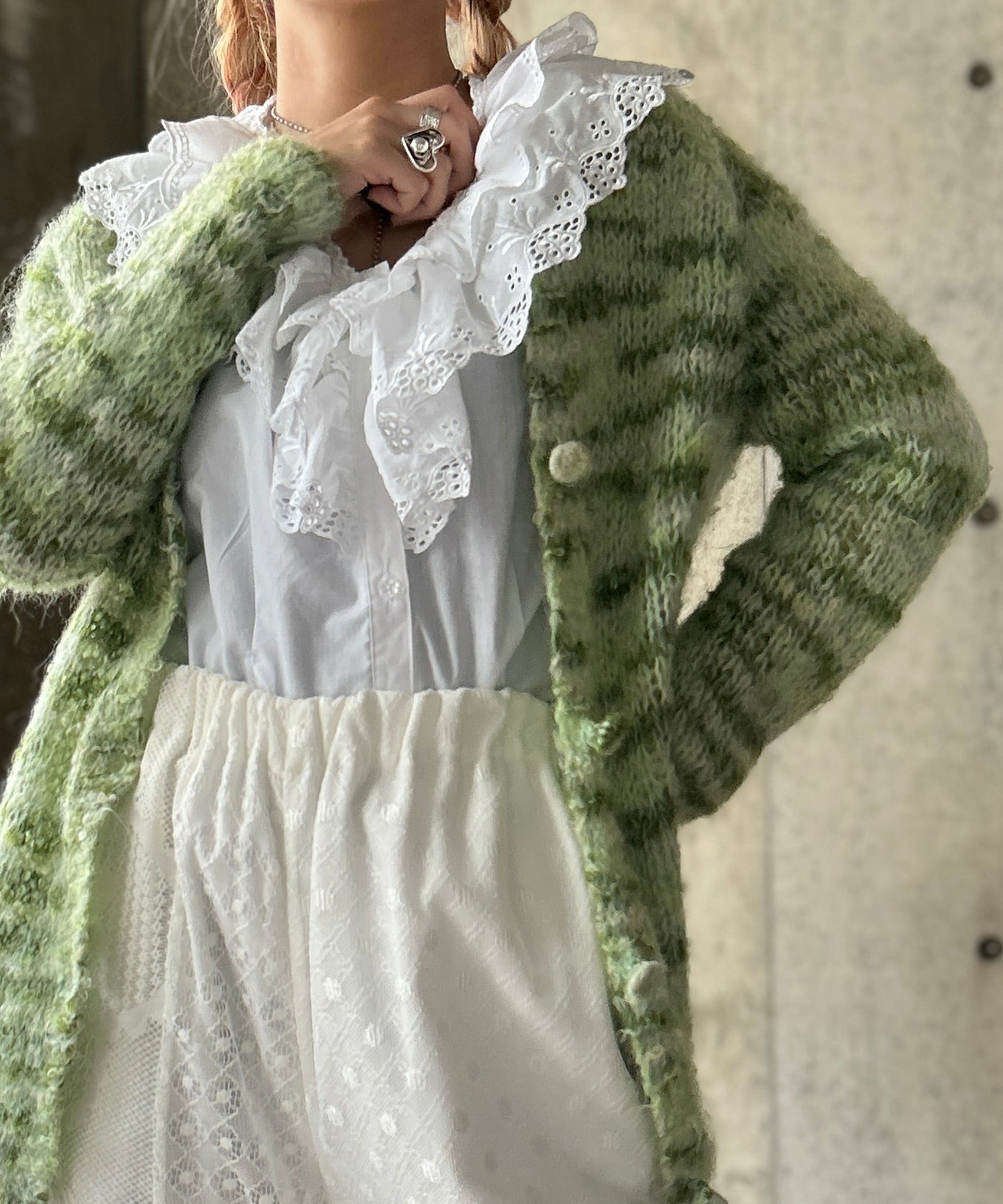 Mix Color Mohair Knit Cardigan – H アッシュ